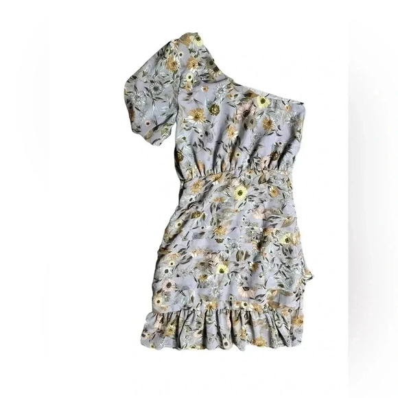 ASTR the Label REVOLVE Floral One-Shoulder Ruffle Dress Small - Picture 7 of 8